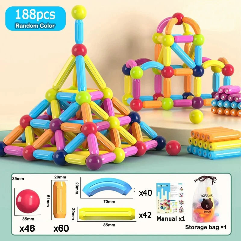 Magnetic Ball & Stick Building Set – Creative Montessori Construction Toy