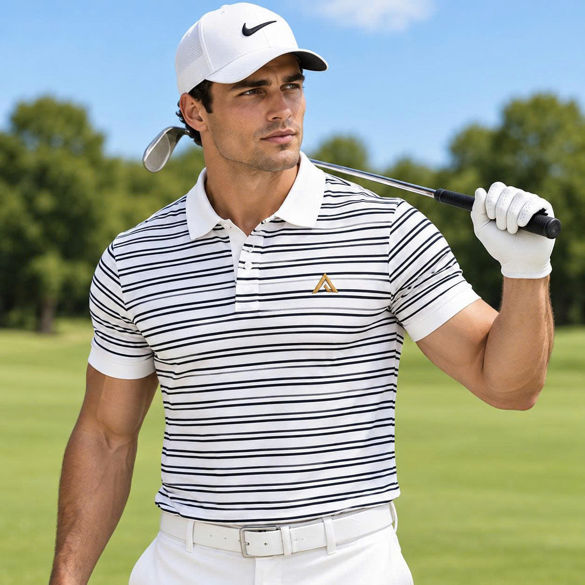 Portofino Fine-Stripe Pure Cotton Polo