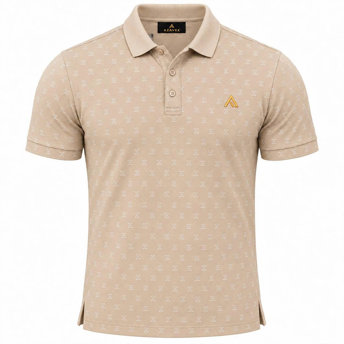 Aurelio Tonal Monogram Cotton Polo