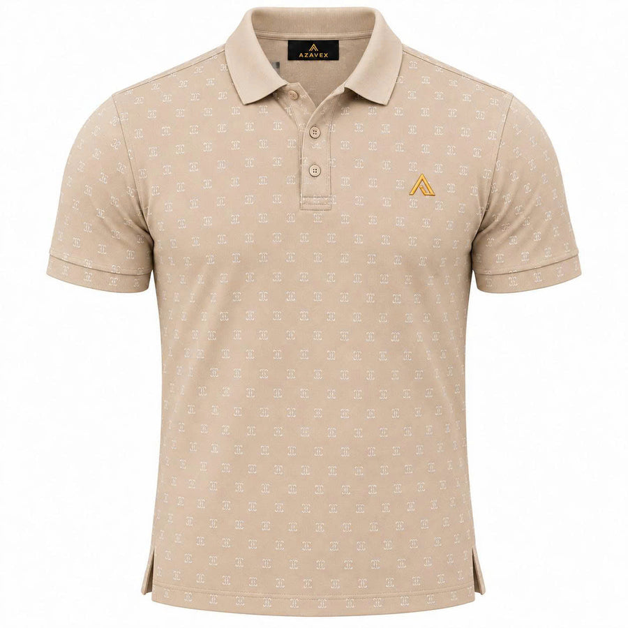 Aurelio Tonal Monogram Cotton Polo