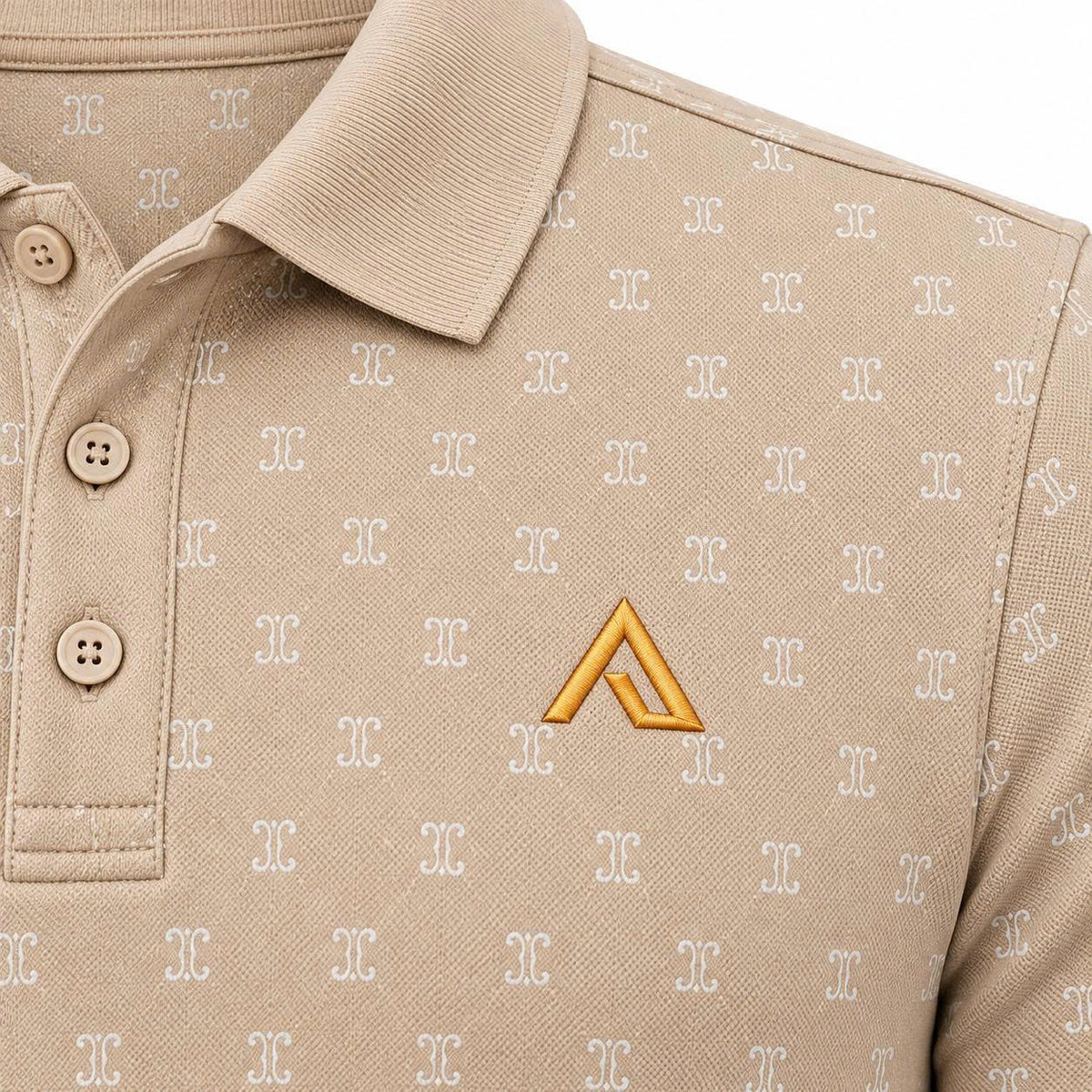 Aurelio Tonal Monogram Cotton Polo
