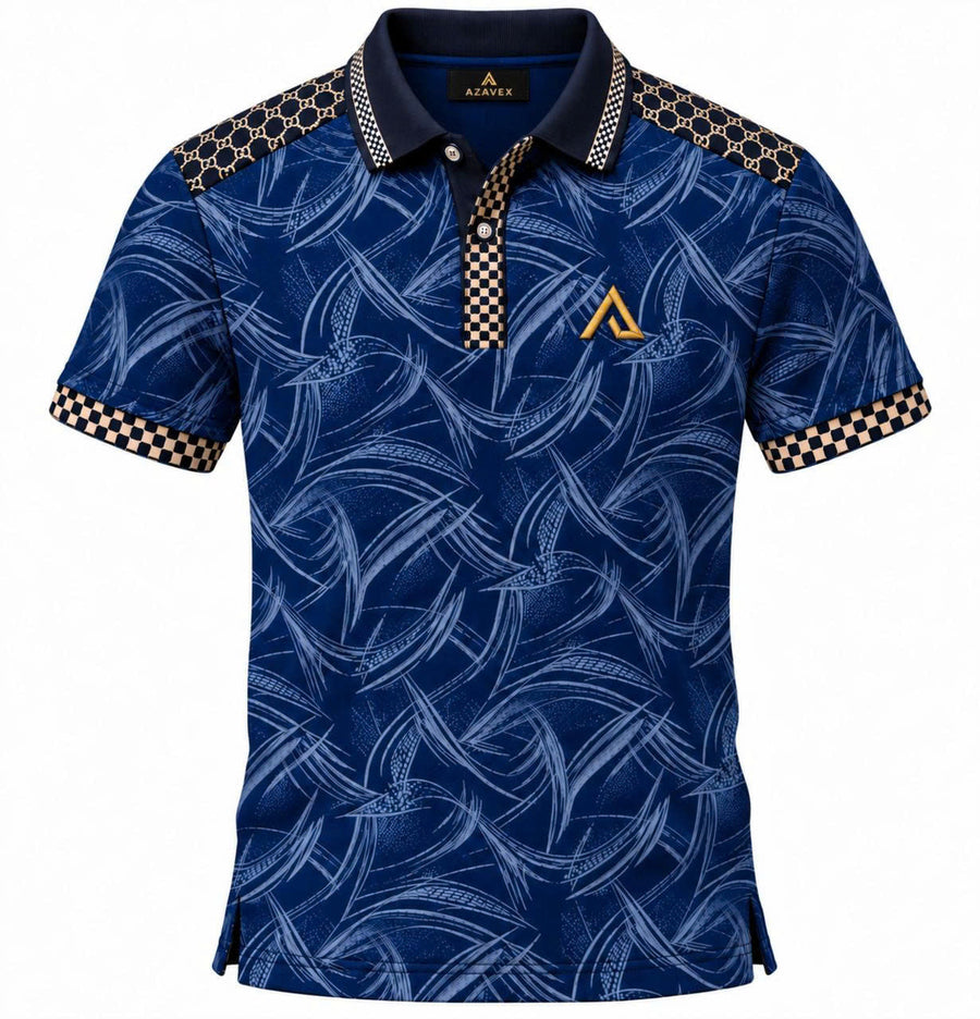 Varenzo Signature Print Cotton Polo