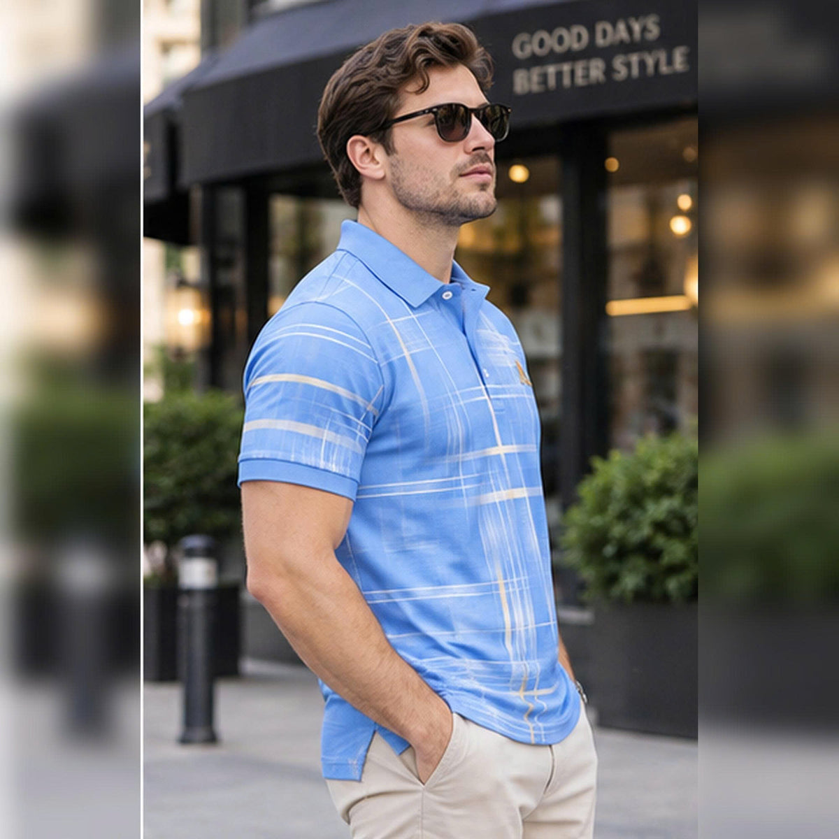 Bellagio Windowpane Pure Cotton Polo