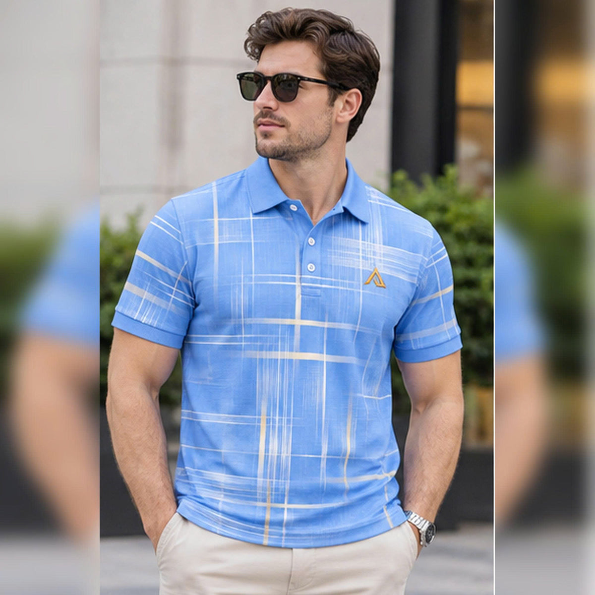 Bellagio Windowpane Pure Cotton Polo