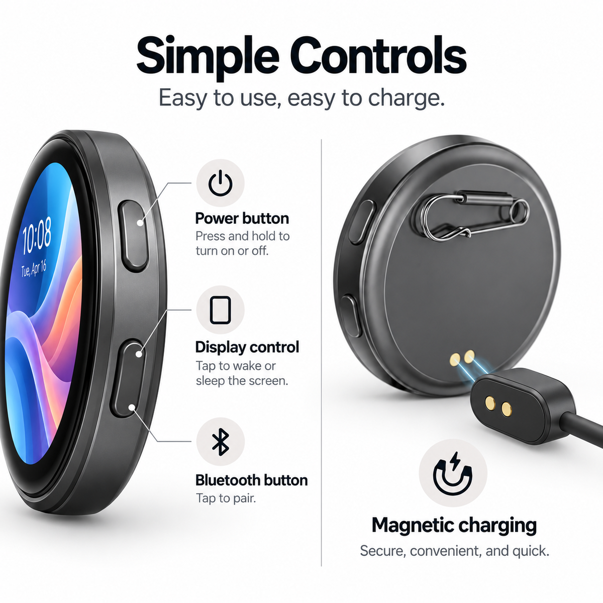 PulseView Touchscreen Smart Digital Badge