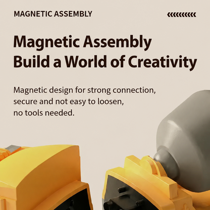 🚜 BUILD. TRANSFORM. CREATE. Magnetic Construction Vehicles 🚜