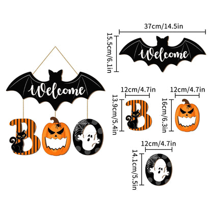 AZAVEX™ - Vintage Halloween BOO Door Hanging Sign