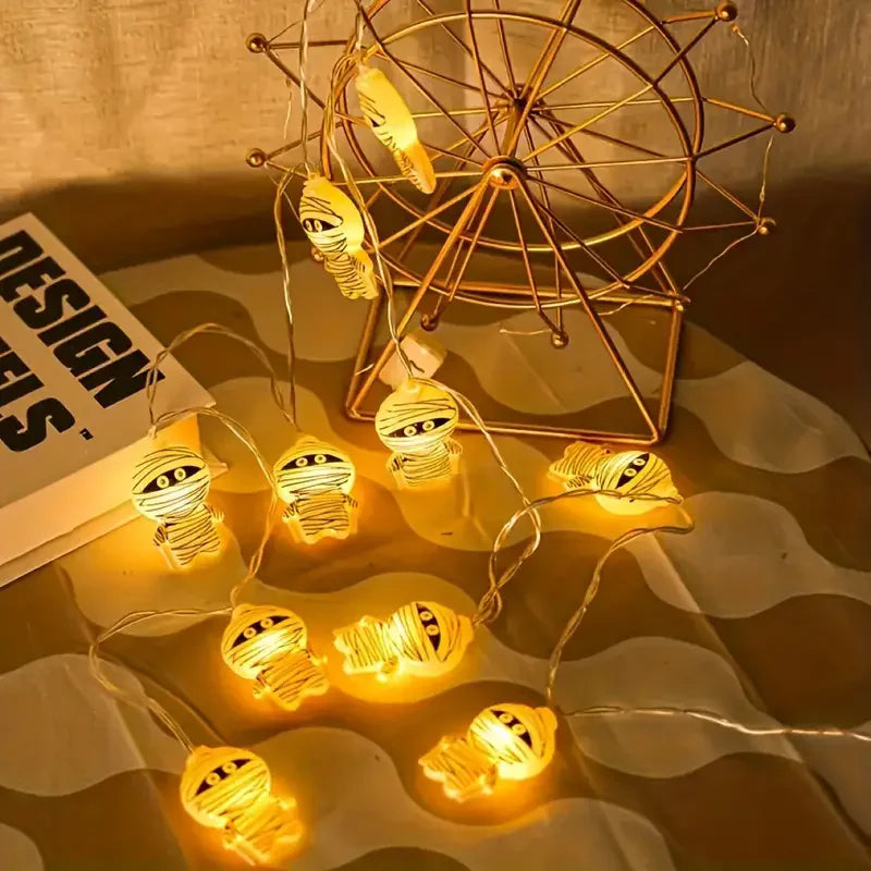 AZAVEX™ - Spooky Mummy LED String Lights – Halloween Party & Outdoor Decor