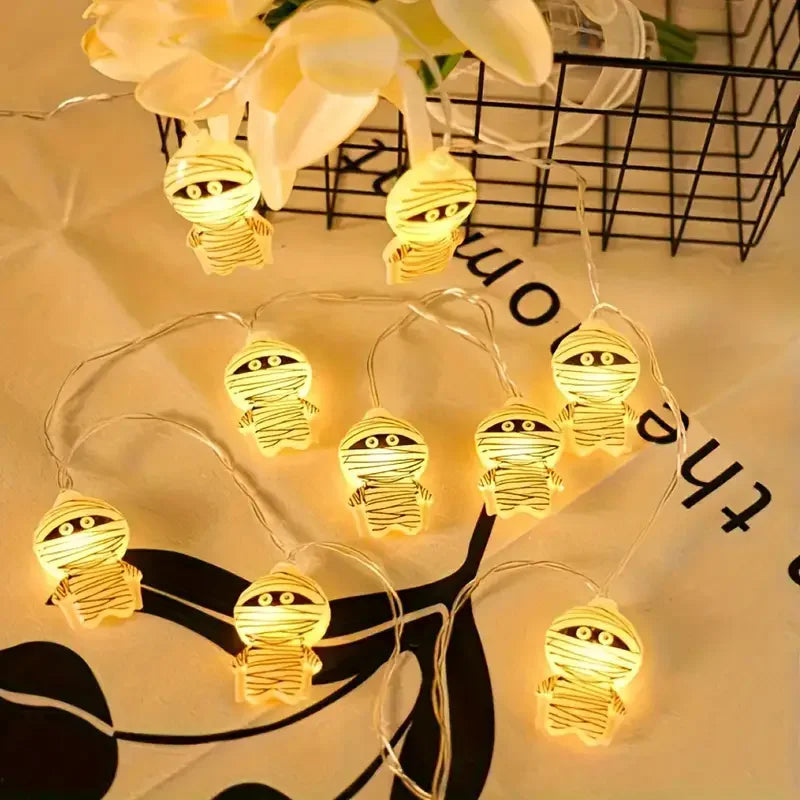 AZAVEX™ - Spooky Mummy LED String Lights – Halloween Party & Outdoor Decor