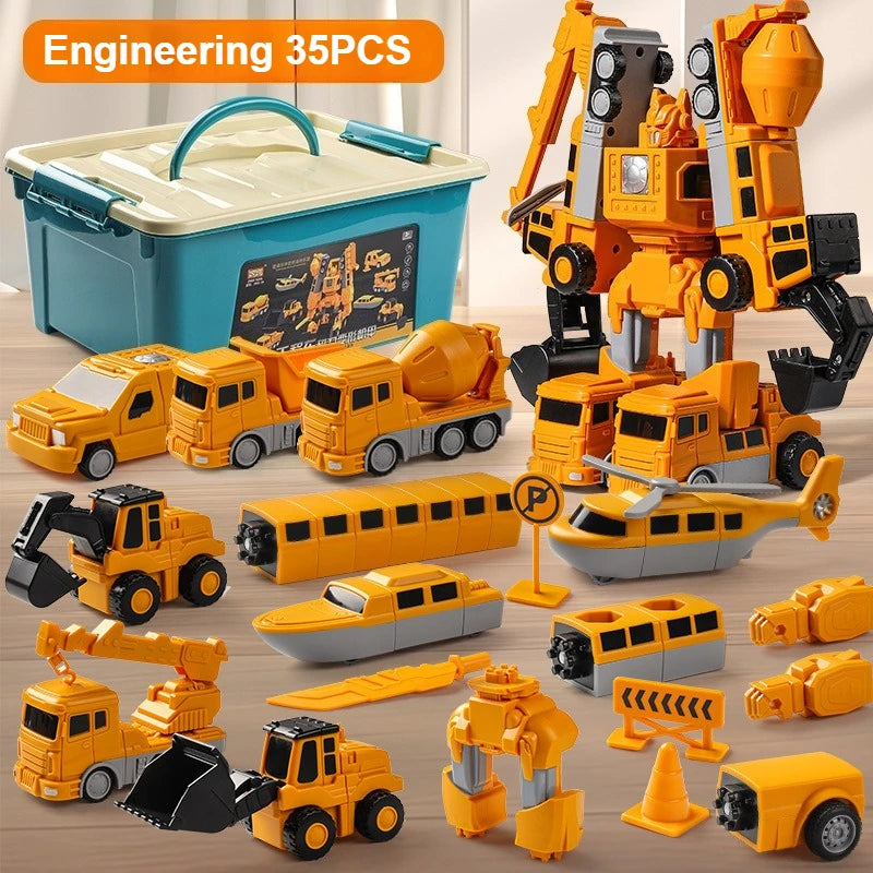 🚜 BUILD. TRANSFORM. CREATE. Magnetic Construction Vehicles 🚜