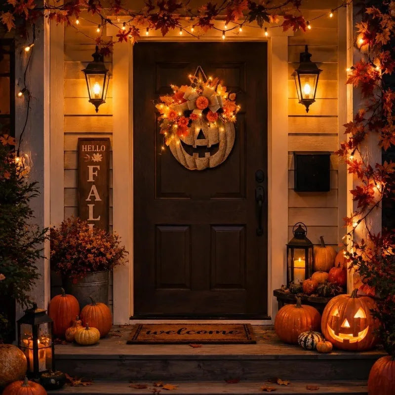 AZAVEX™ - Lighted Pumpkin Harvest Wreath