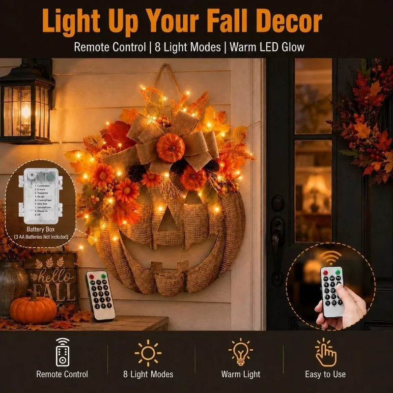 AZAVEX™ - Lighted Pumpkin Harvest Wreath