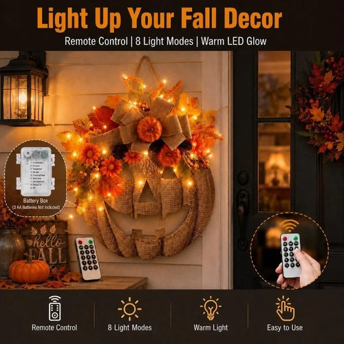 AZAVEX™ - Lighted Pumpkin Harvest Wreath