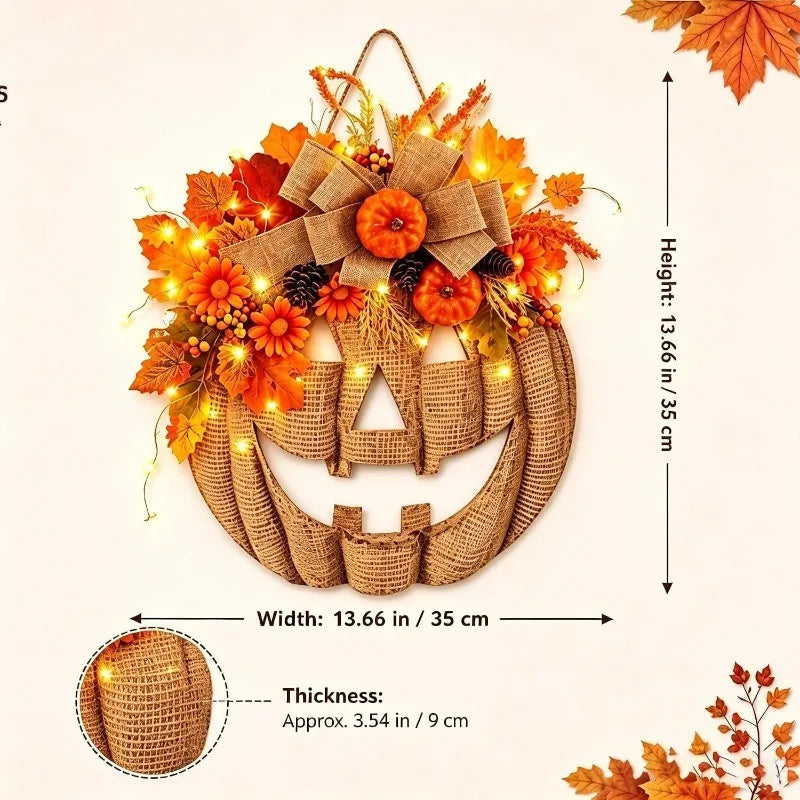 AZAVEX™ - Lighted Pumpkin Harvest Wreath