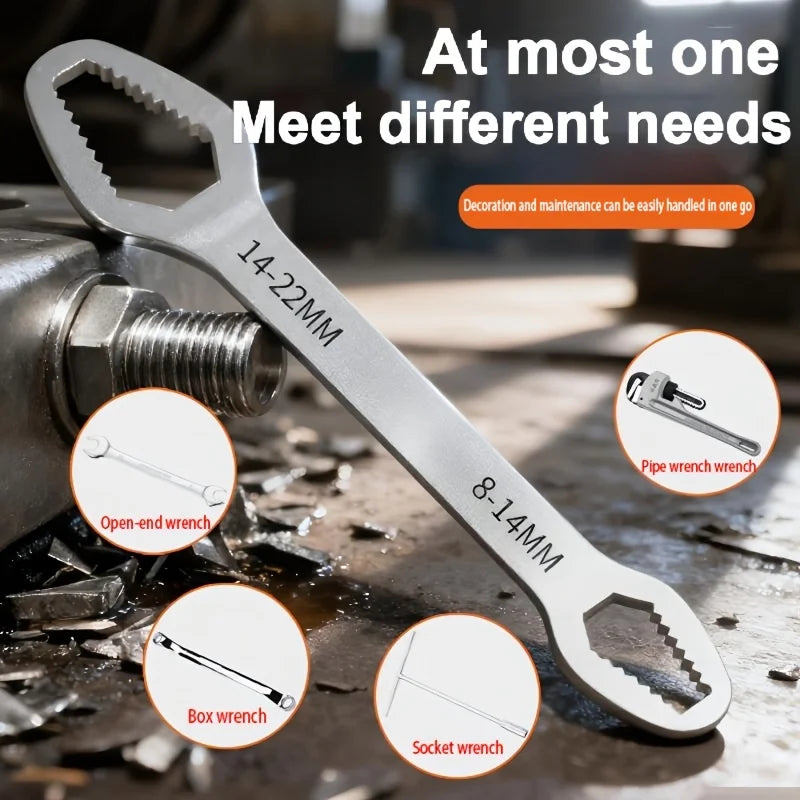 🔧 PowerGrip™ 3PCS Double-Head Wrench Set Heavy-Duty Steel Repair Tool Kit 🔧