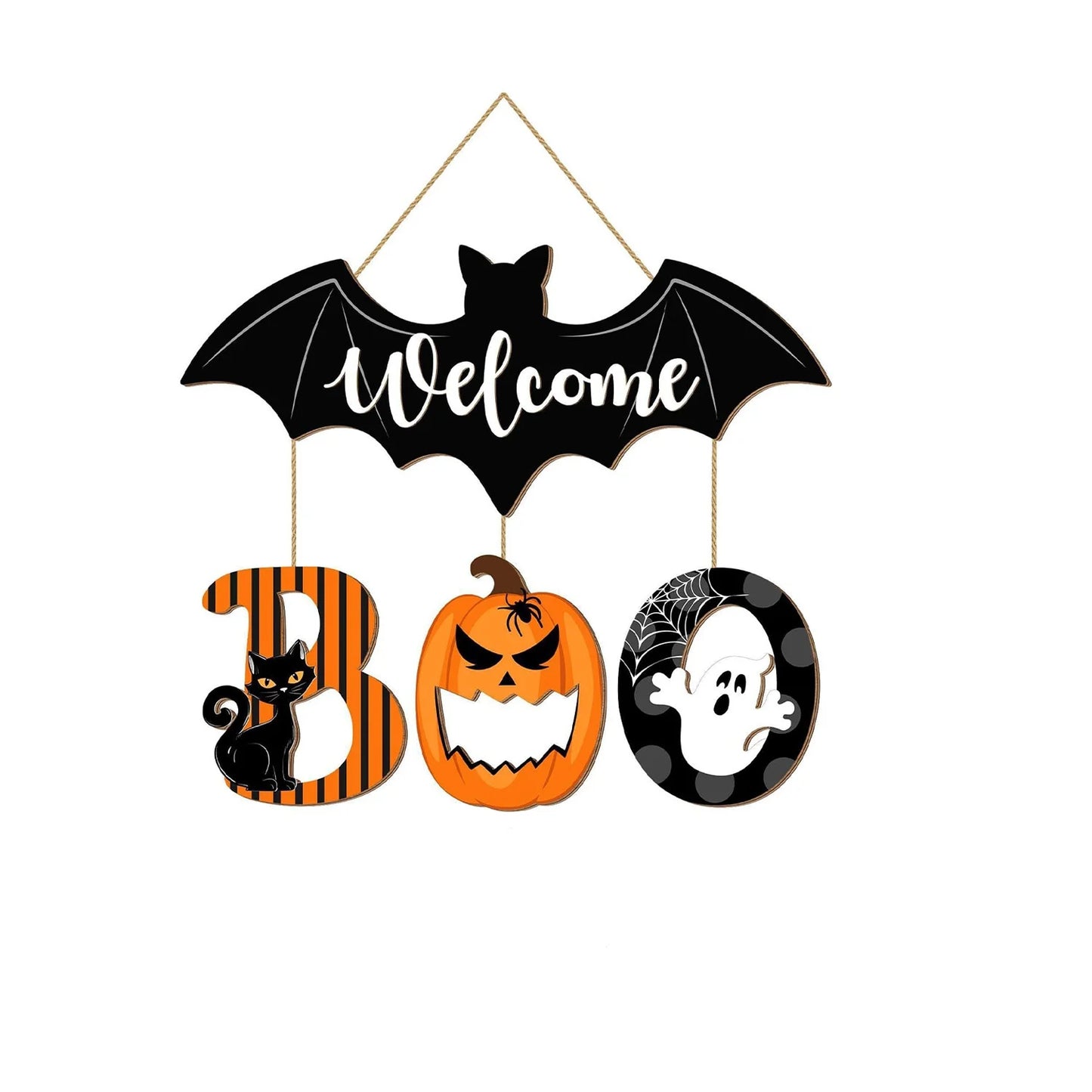 AZAVEX™ - Vintage Halloween BOO Door Hanging Sign