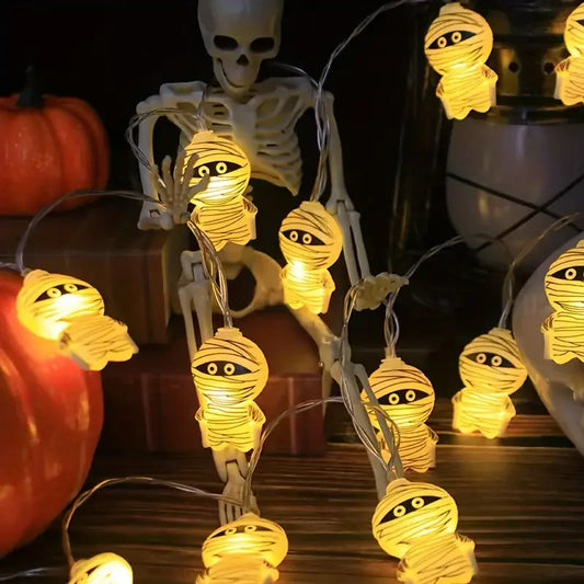 AZAVEX™ - Spooky Mummy LED String Lights – Halloween Party & Outdoor Decor