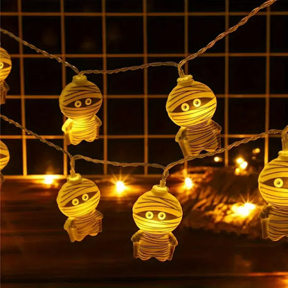 AZAVEX™ - Spooky Mummy LED String Lights – Halloween Party & Outdoor Decor