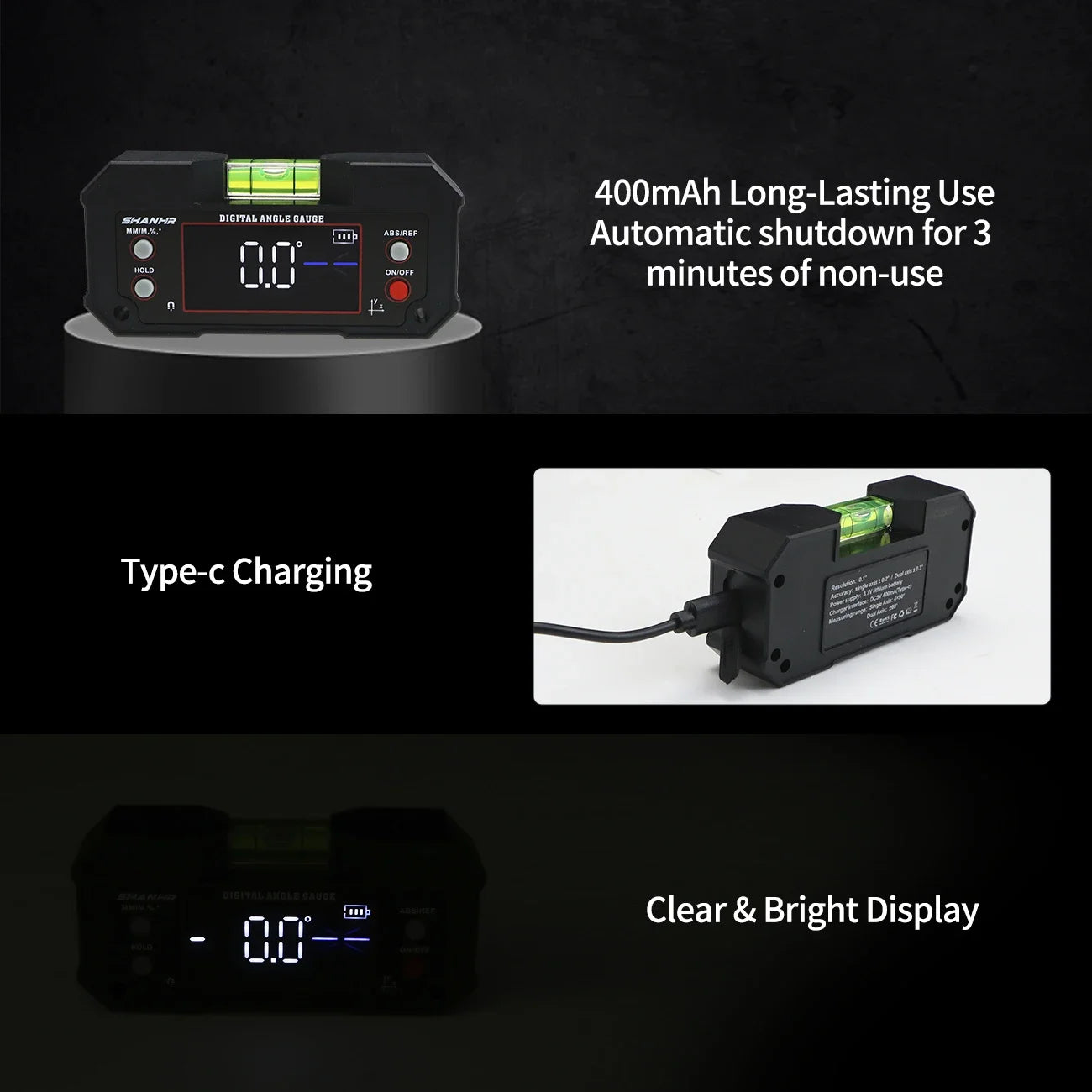 📐AngleMaster™ Dual-Axis Digital Angle Finder - Magnetic Backlit LCD Electronic Level⚡