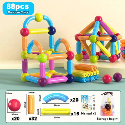 Magnetic Ball & Stick Building Set – Creative Montessori Construction Toy
