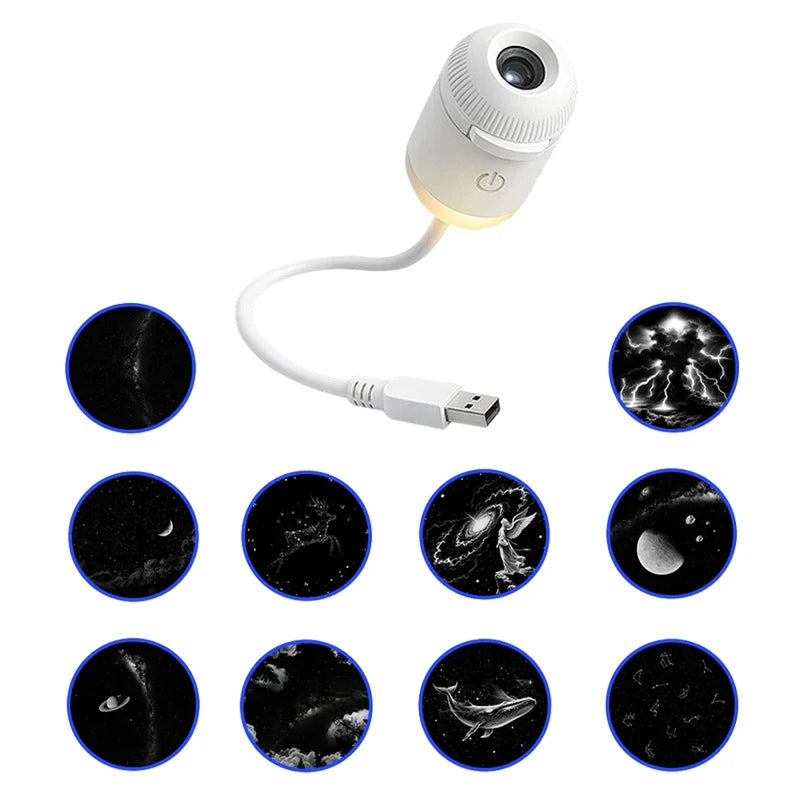Starry Sky Galaxy Projector – 360° Rotating Night Light for Dreamy Bedrooms
