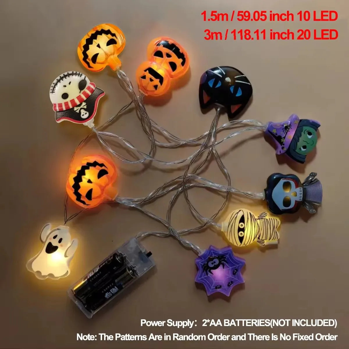 AZAVEX™ - Halloween LED Character String Lights – Pumpkin, Ghost & Mummy Party Decor