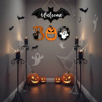 AZAVEX™ - Vintage Halloween BOO Door Hanging Sign