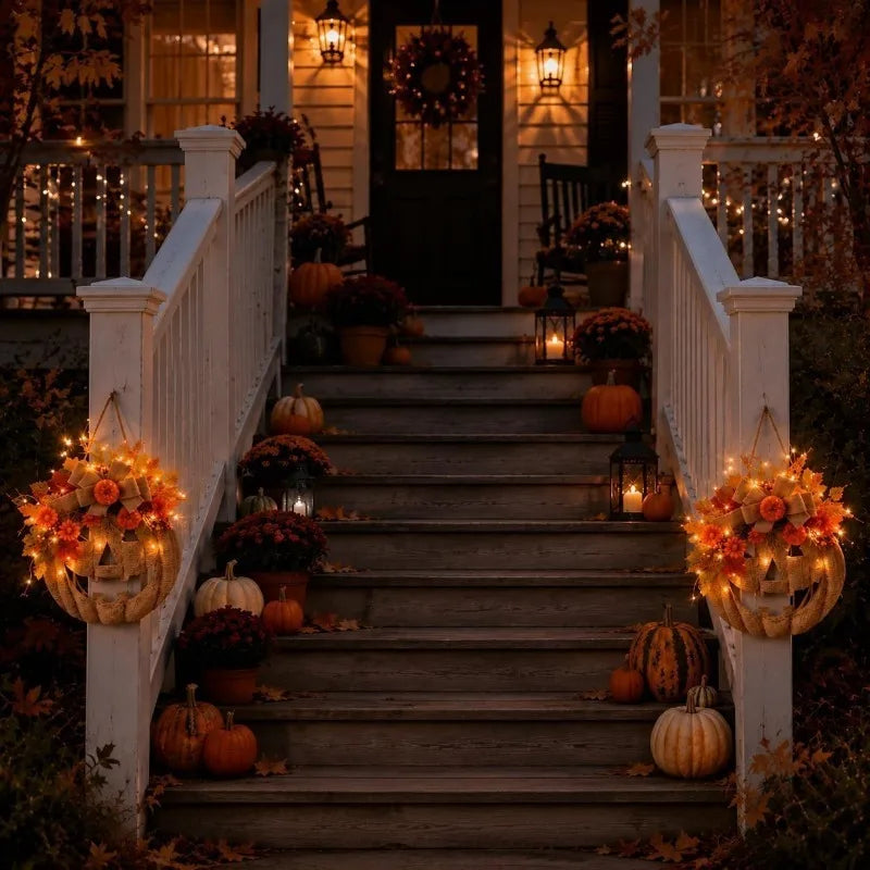 AZAVEX™ - Lighted Pumpkin Harvest Wreath