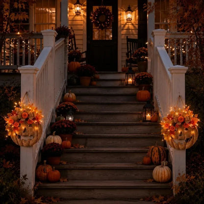 AZAVEX™ - Lighted Pumpkin Harvest Wreath