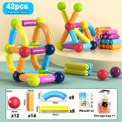 Magnetic Ball & Stick Building Set – Creative Montessori Construction Toy