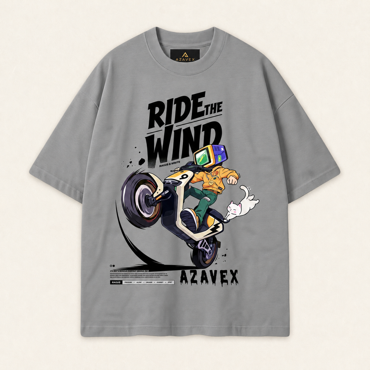 Ride the Wind Adventure Tee — gray — front view