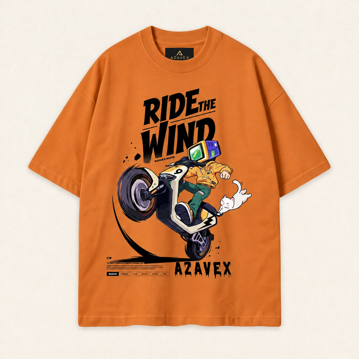 Ride the Wind Adventure Tee — orange — front view
