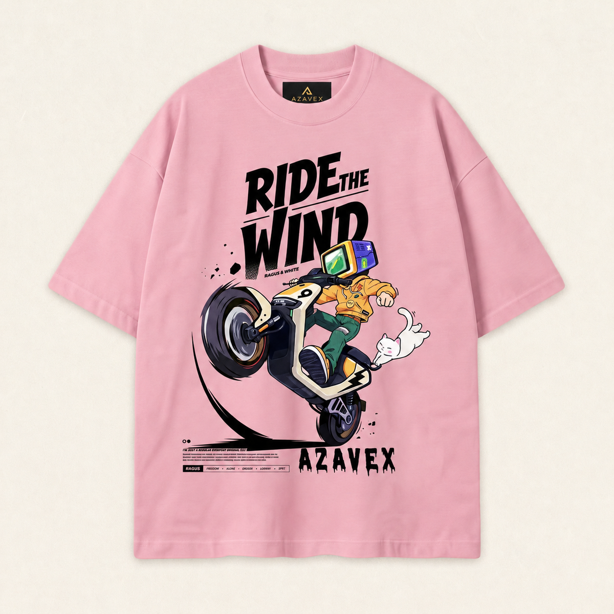Ride the Wind Adventure Tee — pink — front view