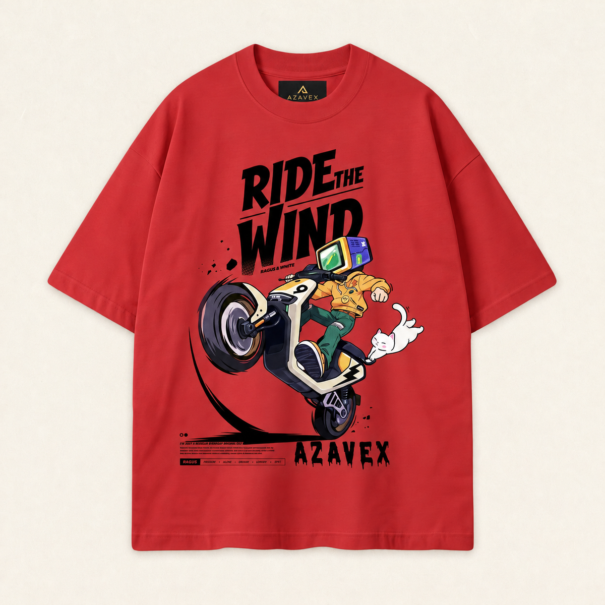 Ride the Wind Adventure Tee — red — front view