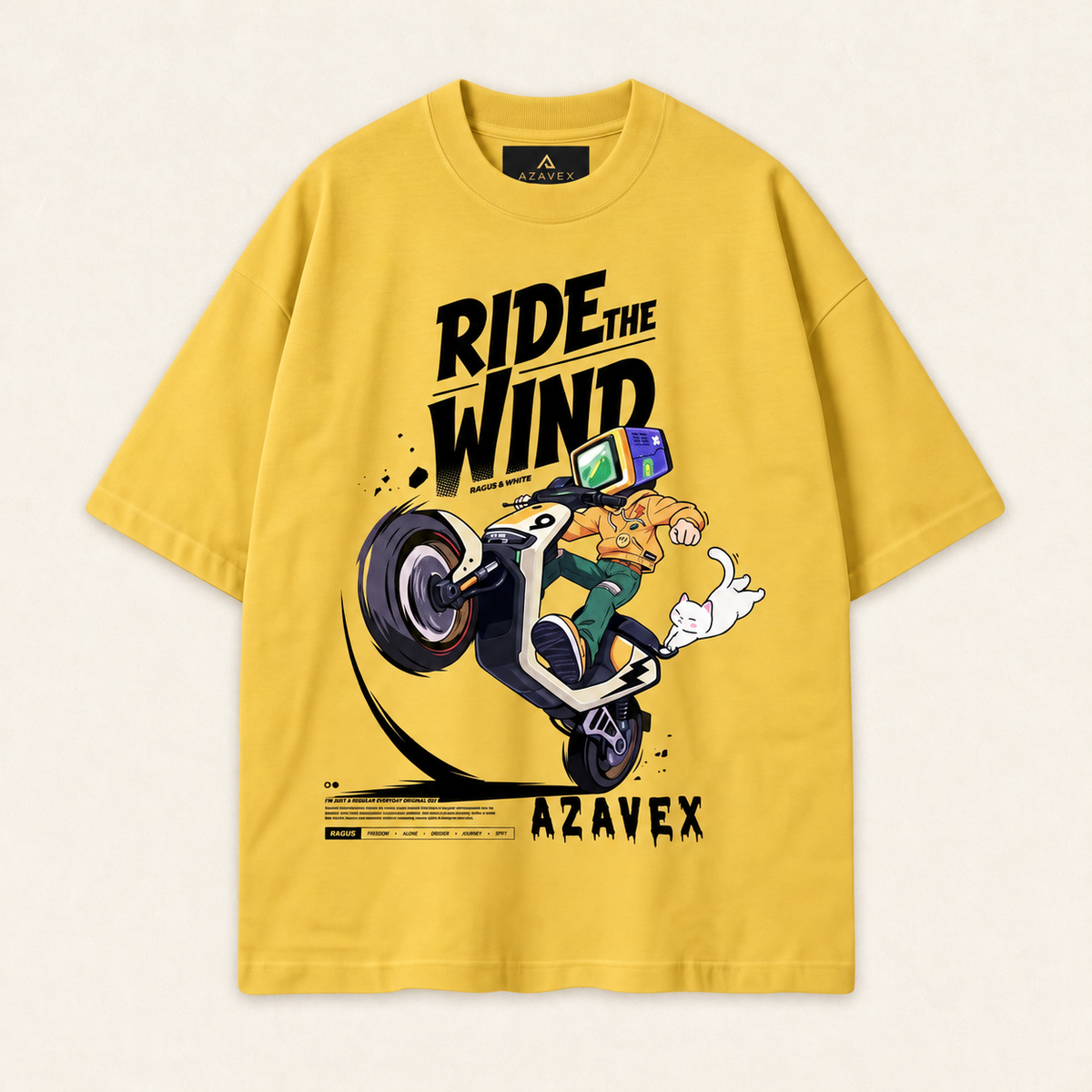 Ride the Wind Adventure Tee — yellow — front view