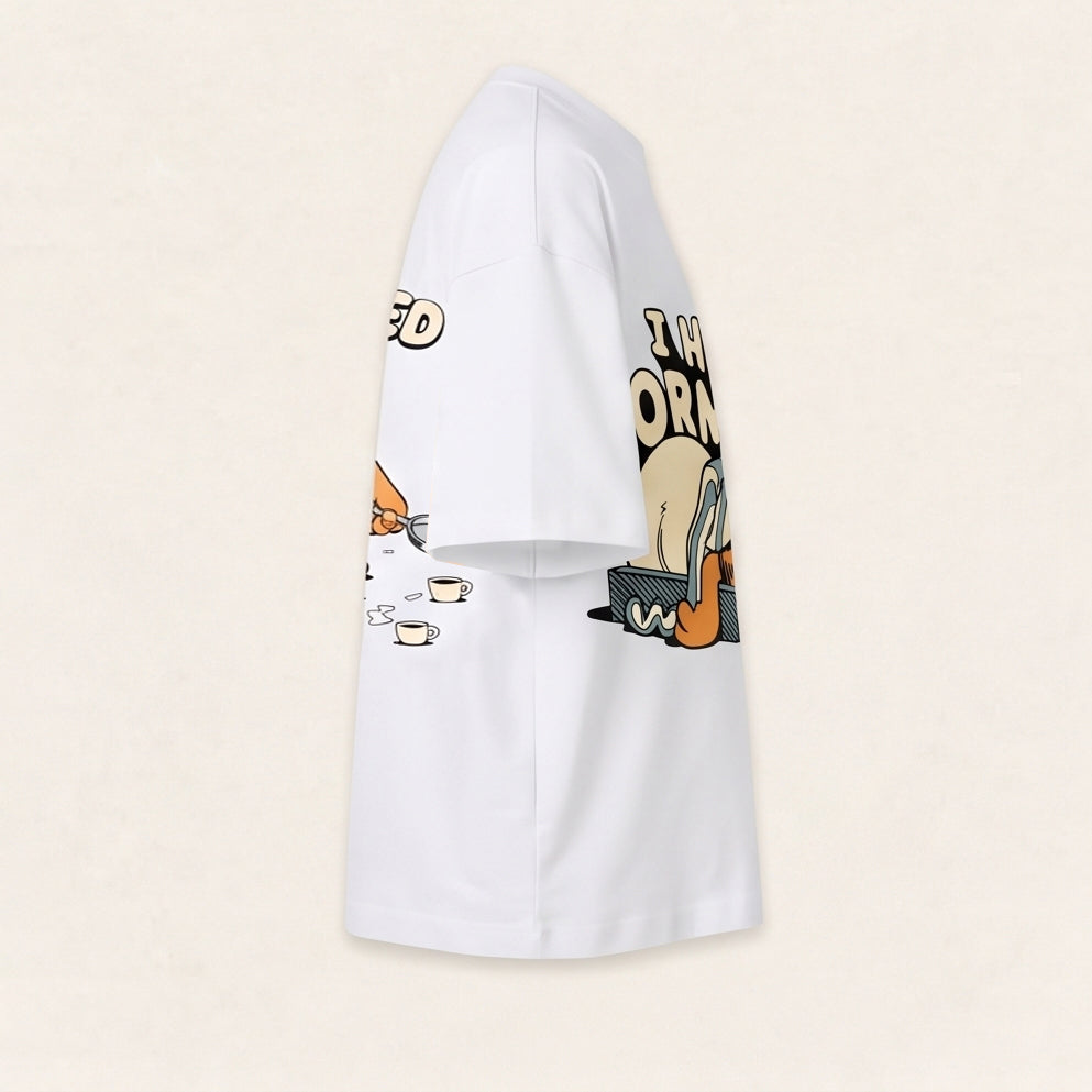 Hate Mornings Sleepy Cat Tee — right view