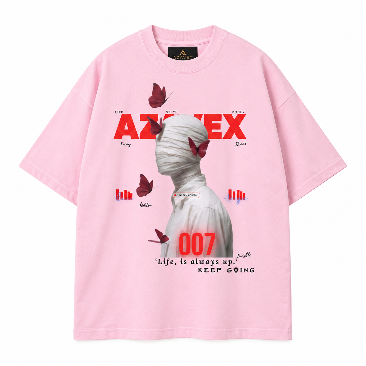 Keep Going Butterfly Muse Tee — pink — front view