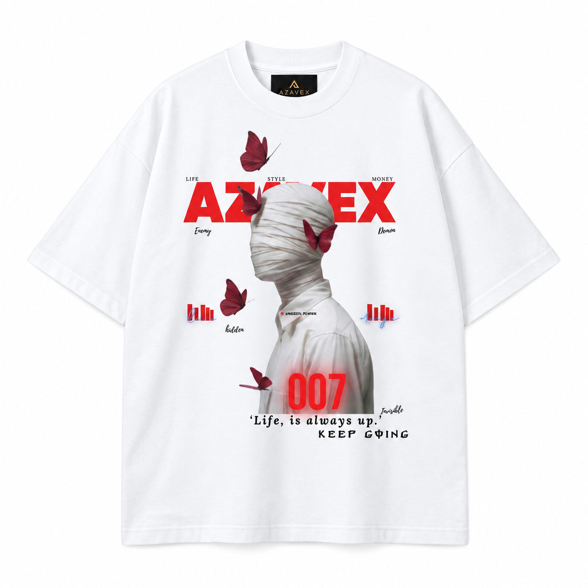 Keep Going Butterfly Muse Tee — white — front view