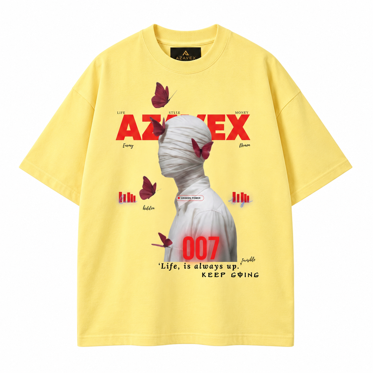 Keep Going Butterfly Muse Tee — yellow — front view