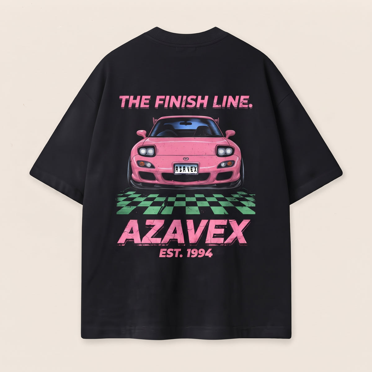 Pink Finish Line Racing Tee — back view