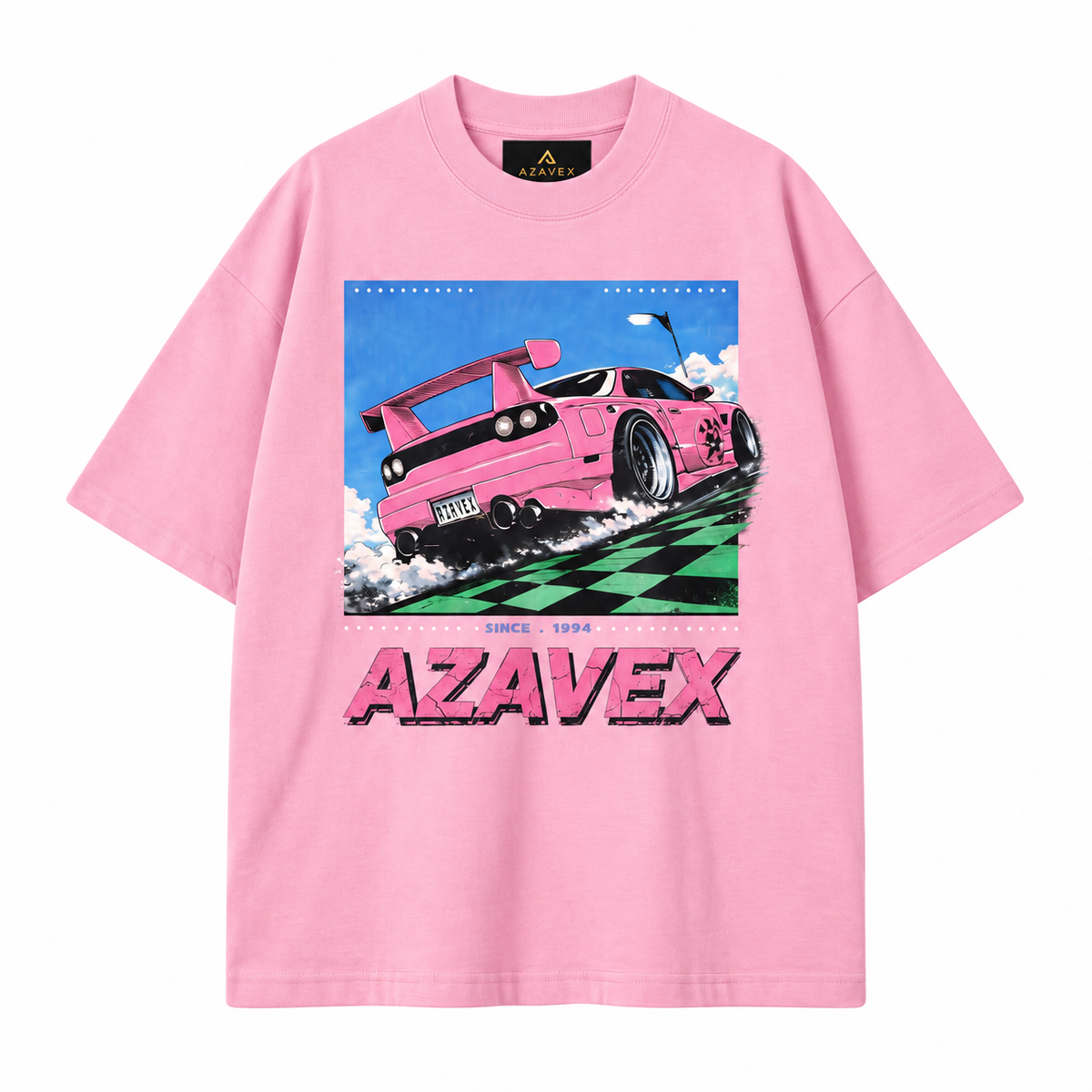 Pink Finish Line Racing Tee — pink — front view
