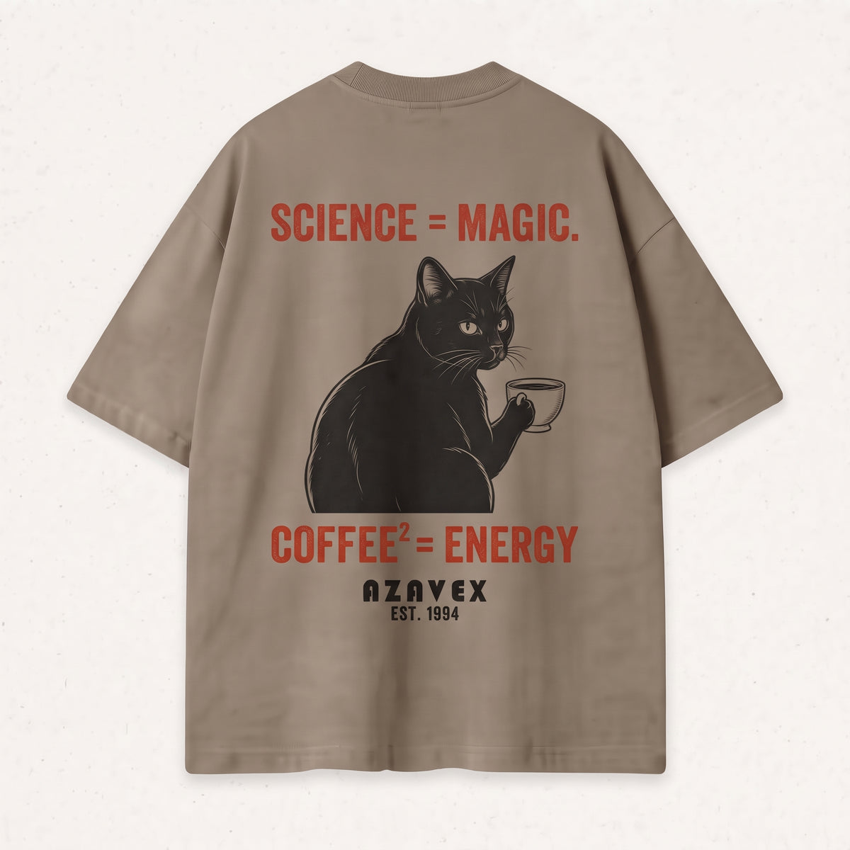 Coffee Energy Cat Tee — back view
