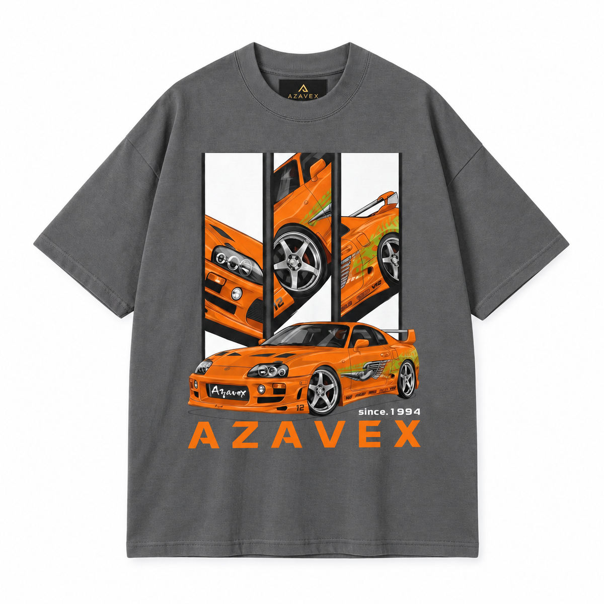 Orange Legacy Motors Tee — gray — front view