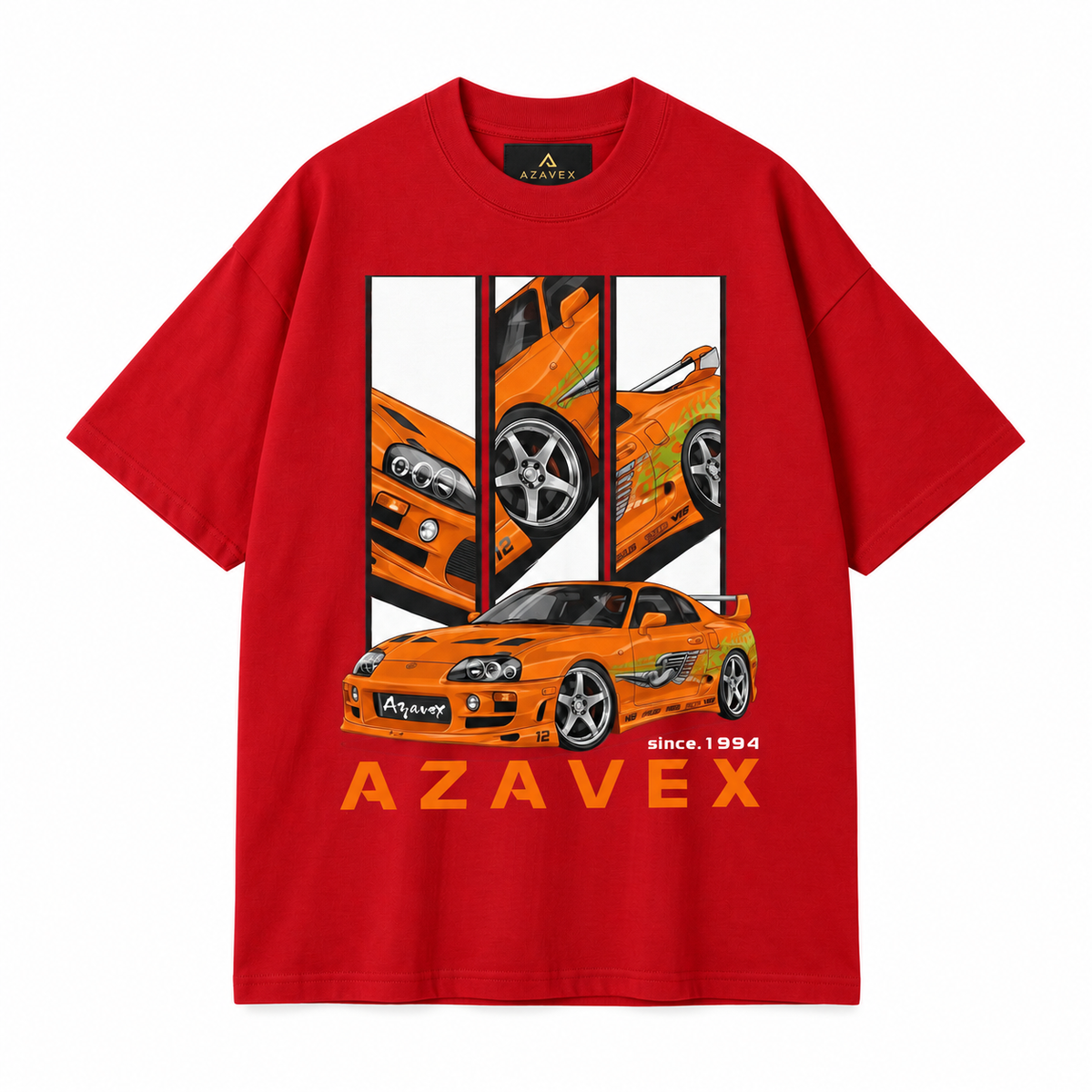 Orange Legacy Motors Tee — red — front view