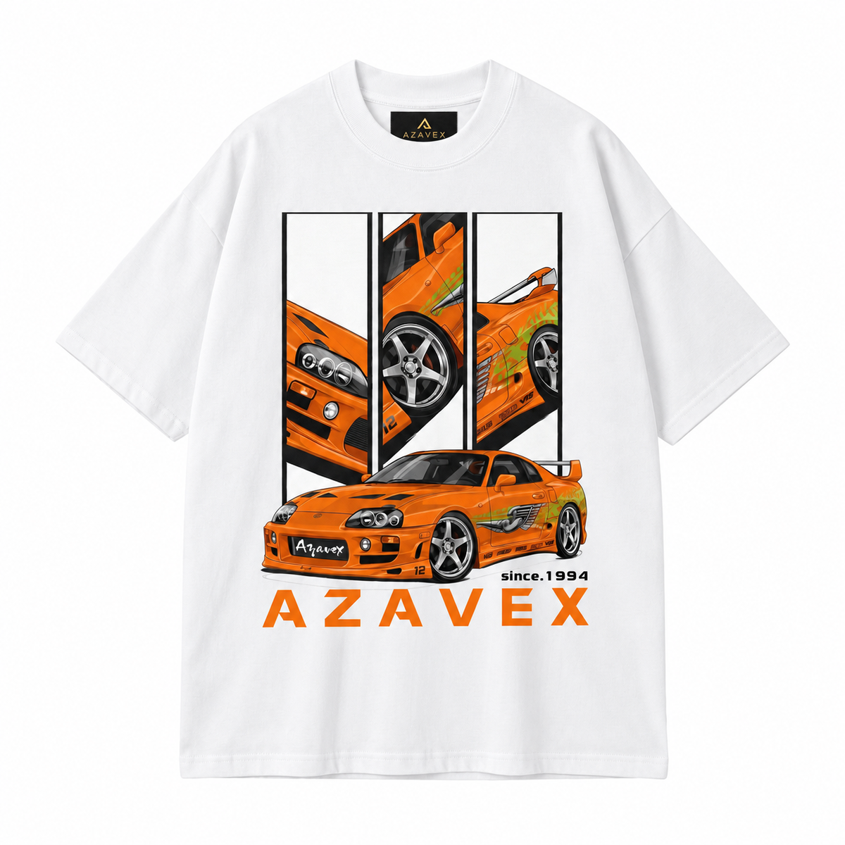 Orange Legacy Motors Tee — white — front view