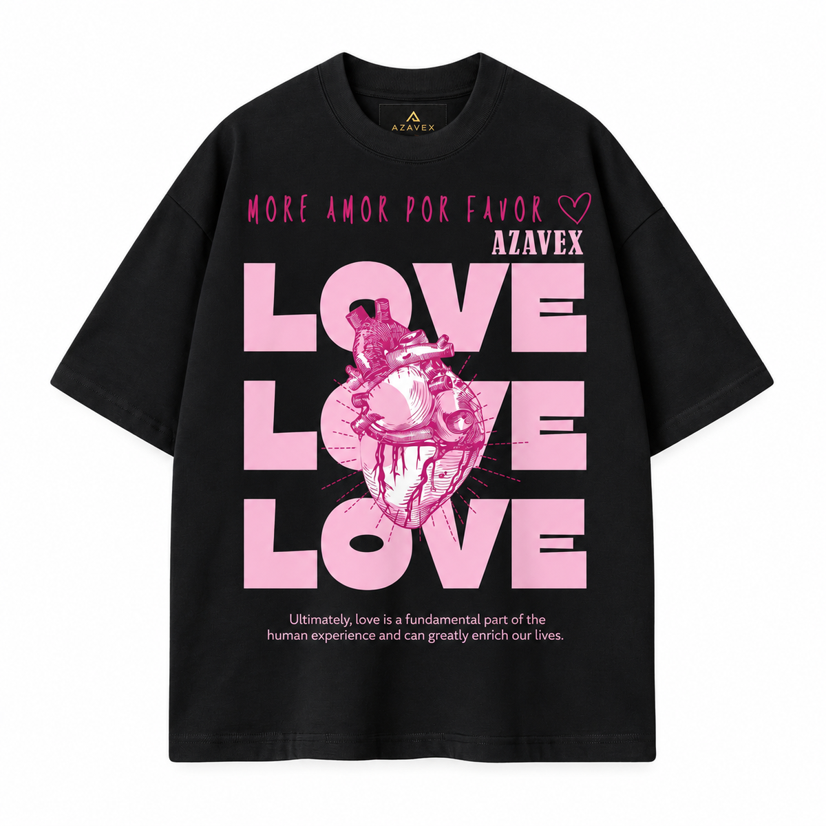 Love Is Everything Heart Tee — black — front view
