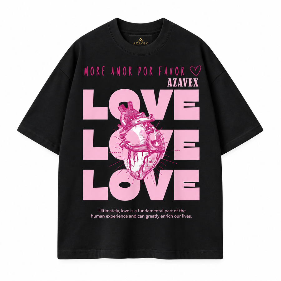 Love Is Everything Heart Tee — black — front view