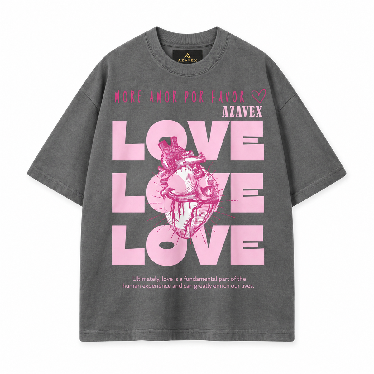 Love Is Everything Heart Tee — gray — front view