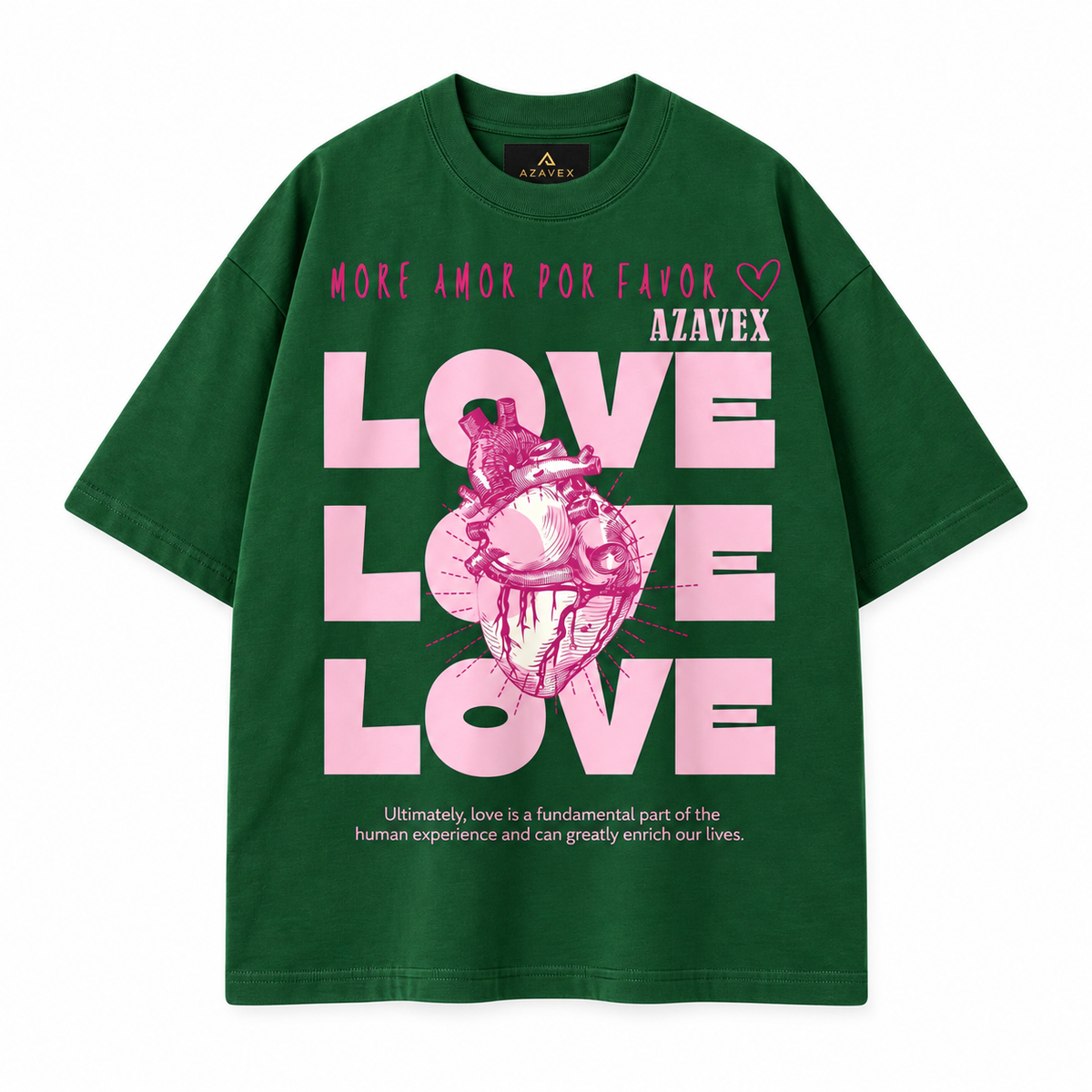 Love Is Everything Heart Tee — green — front view