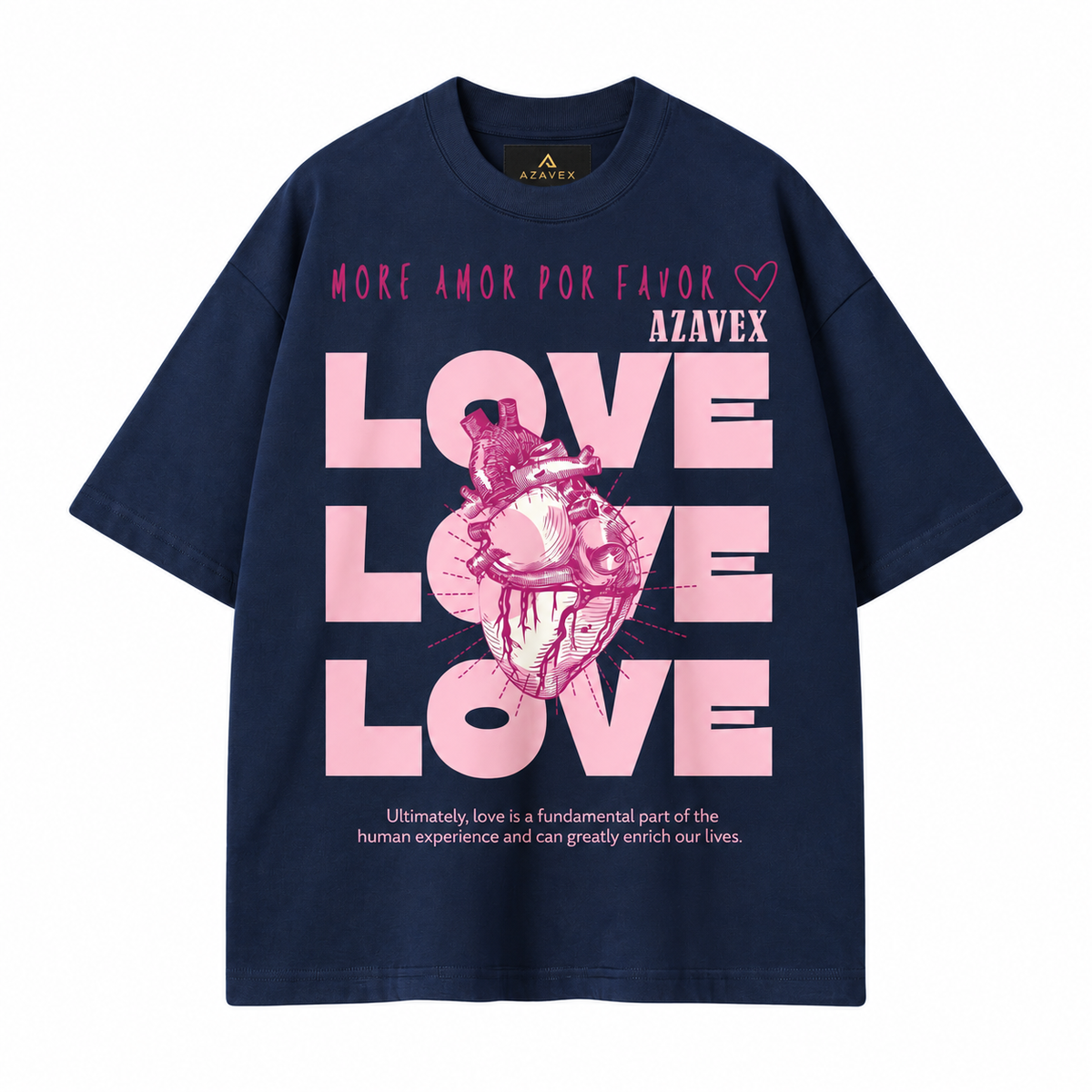 Love Is Everything Heart Tee — navy — front view